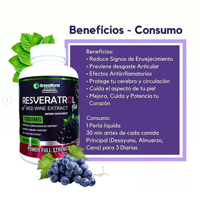 RESVERATROL - CAPSULAS ANTI ENVEJECIMIENTO