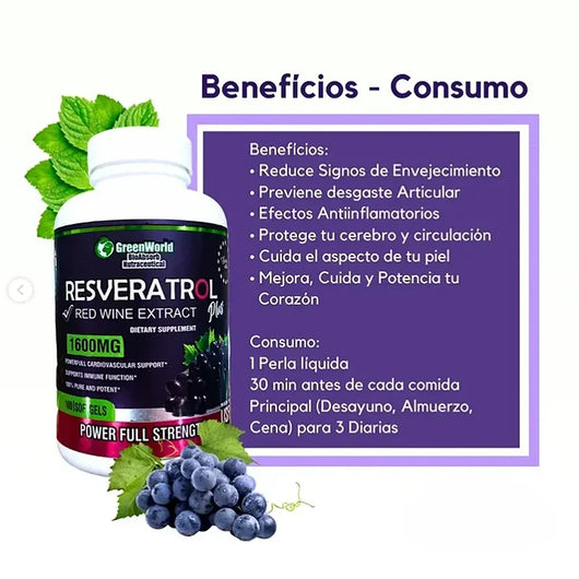 RESVERATROL - CAPSULAS ANTI ENVEJECIMIENTO